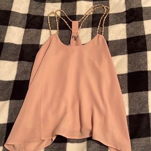 Blush Pink Gold Chain Tank Top